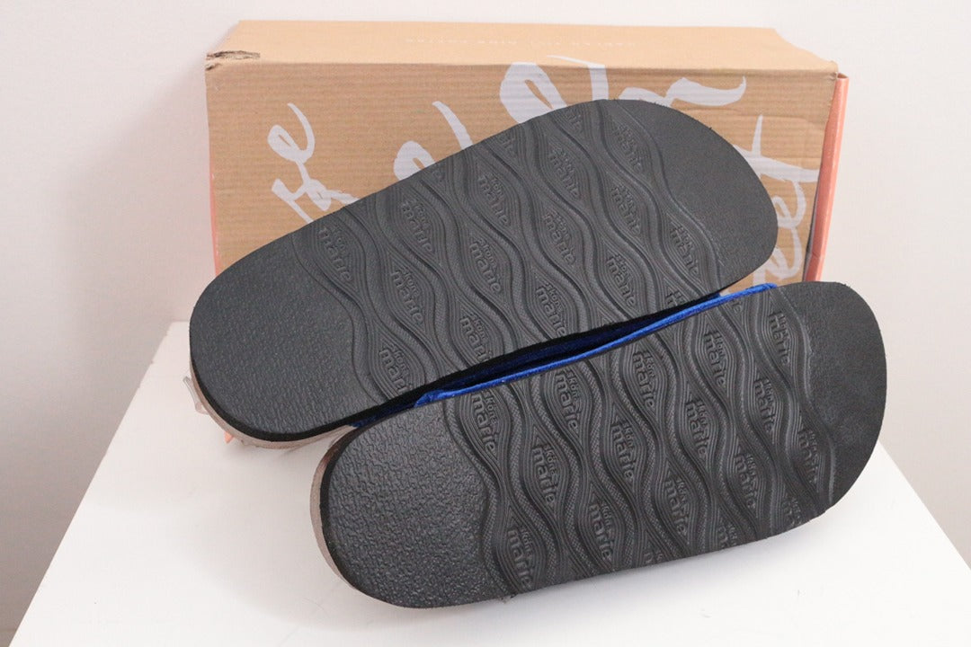 Sandales Sköna Marie velours bleu roi 42 neuves 8