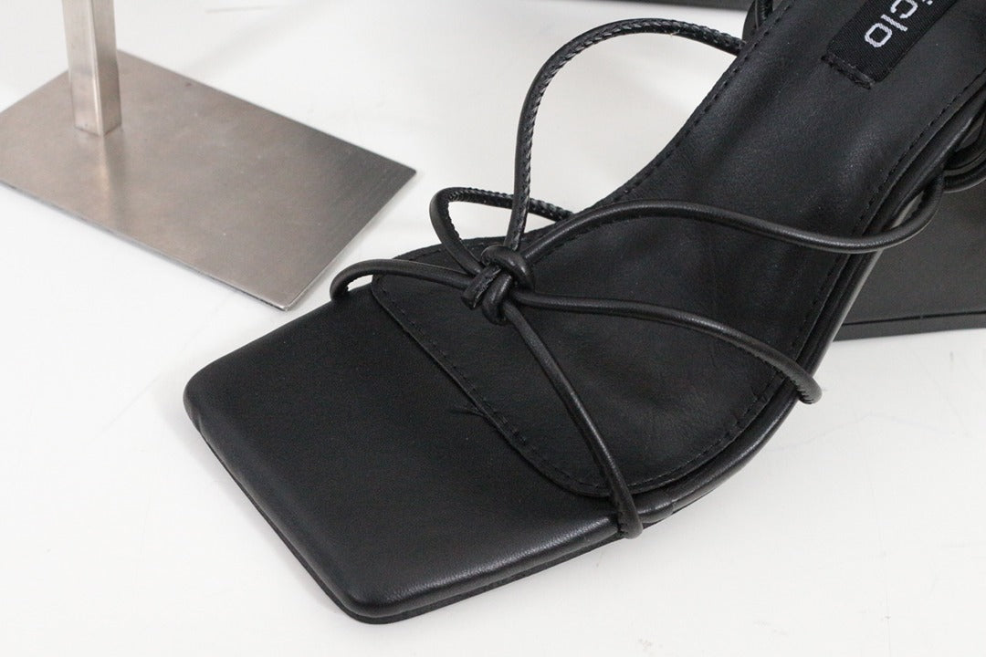 Sandales à talons Quanticlo Luce noir simili cuir lacet 39 3