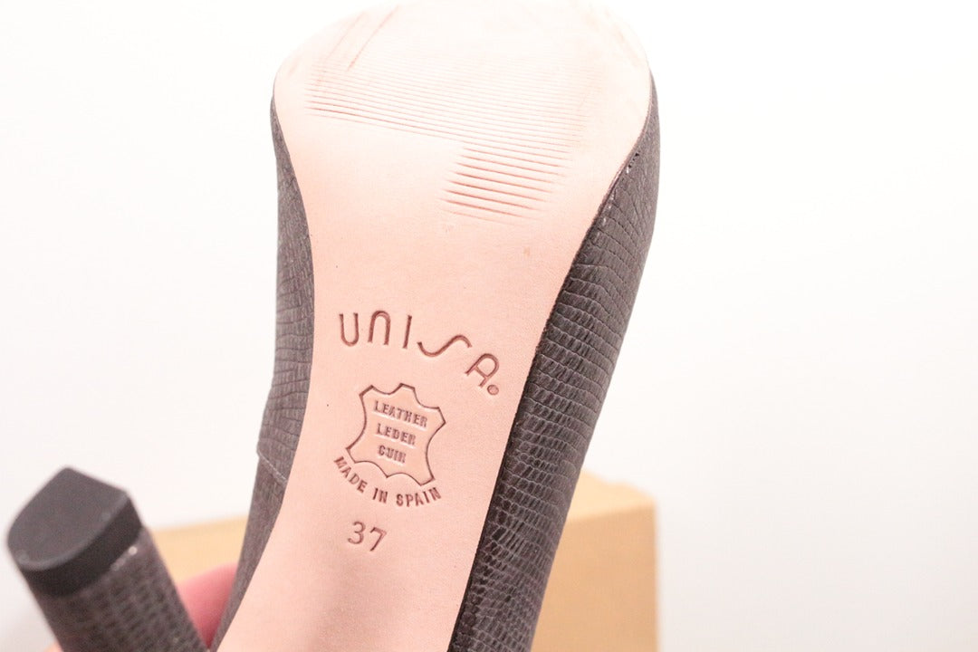 Escarpins Unisa Luce Shine cuir greige bout ouvert 37 8