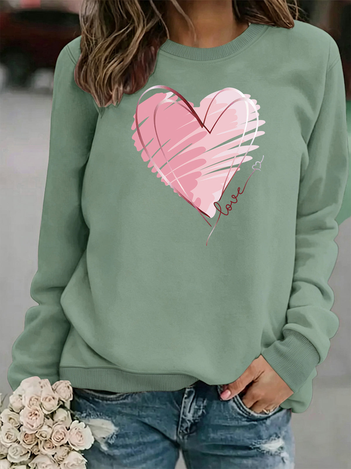 Sweat-shirt épais col rond manches lanternes – photo 3 – Frippin'Dealz