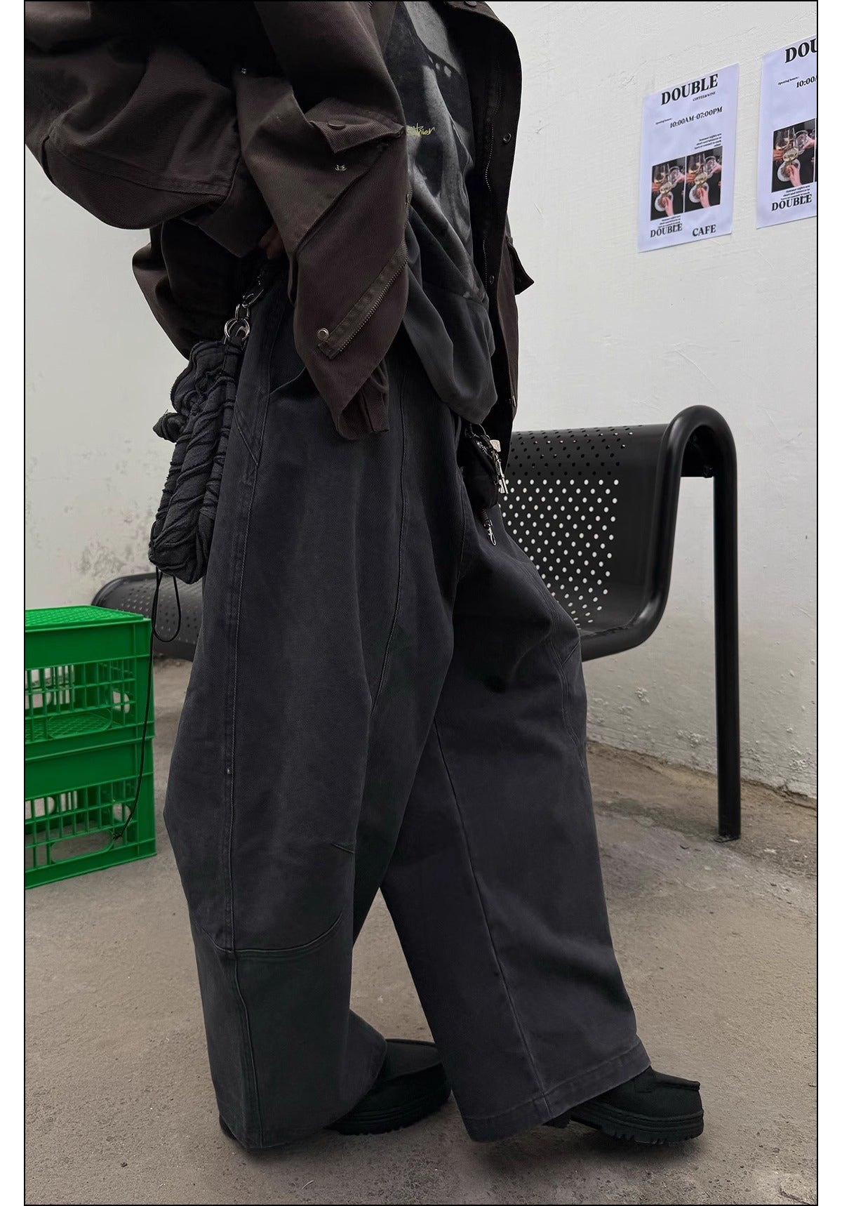 Jean droit large rétro pour homme, pantalon déstructuré à jambes larges 15