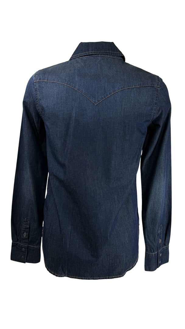 Chemise en jean bleu western strass vintage 36 S 7