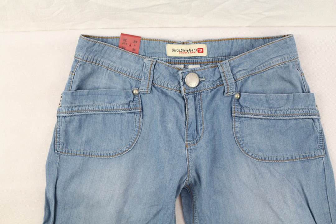 Jean évasé Bisou D'eve bleu clair viscose taille 38 neuf avec étiquette 3