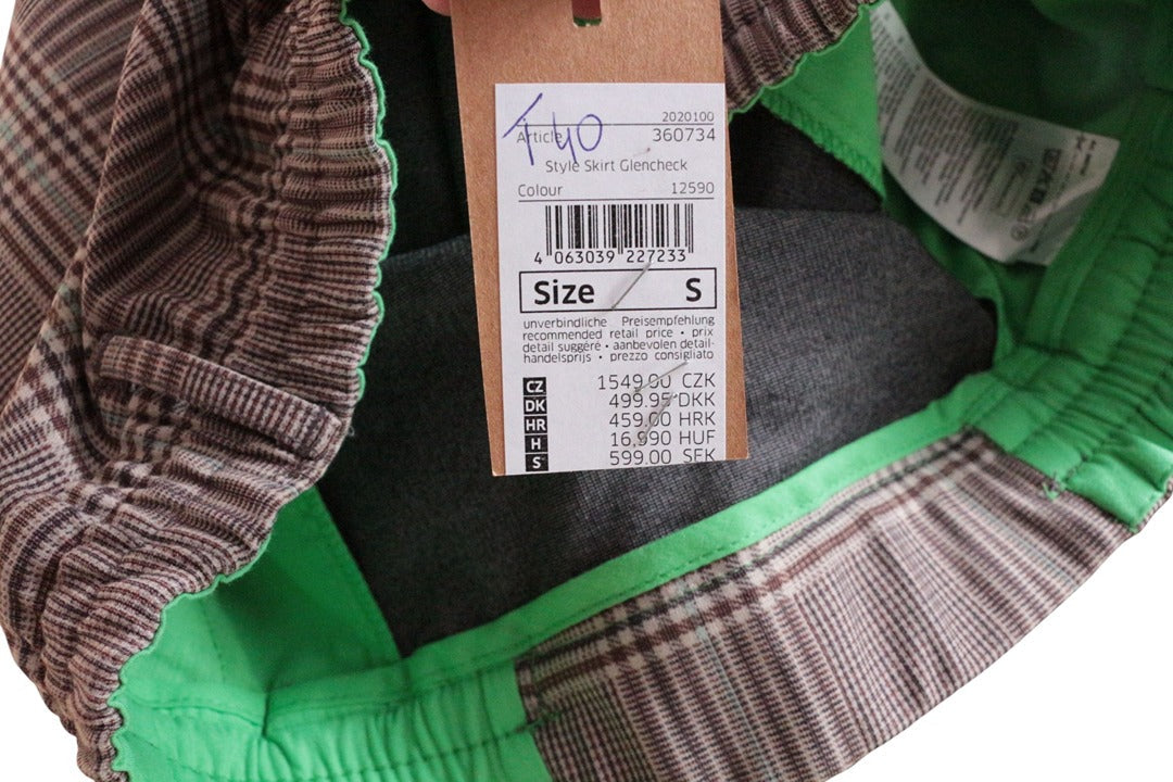 Jupe droite Cecil marron carreaux taille S - Neuf avec étiquette 9