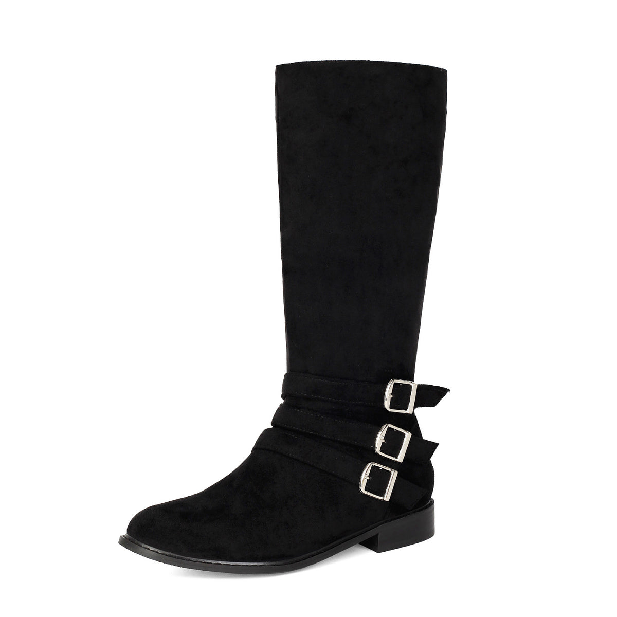 Bottes motardes aspect daim à boucle mixtes – photo 6 – Frippin'Dealz