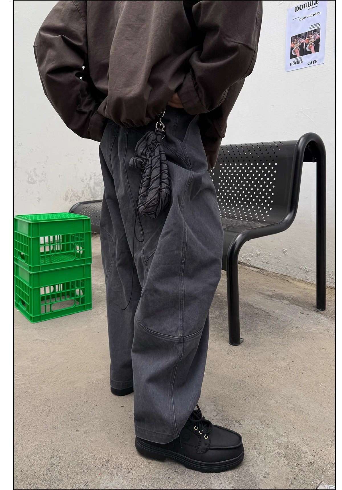 Jean droit large rétro pour homme, pantalon déstructuré à jambes larges 14