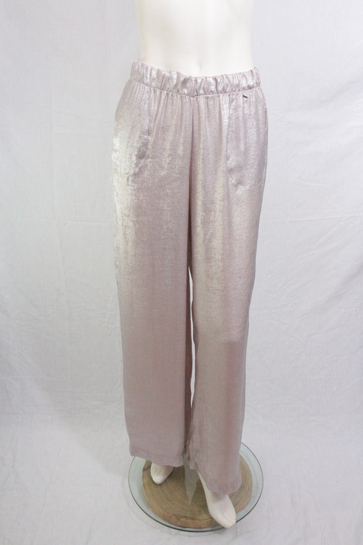 Pantalon Amélie & Amélie large rose poudré brillant M - Neuf avec étiquette 1