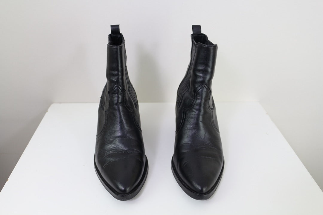 Boots Bobbies noir cuir taille 37 vintage chic boho 4