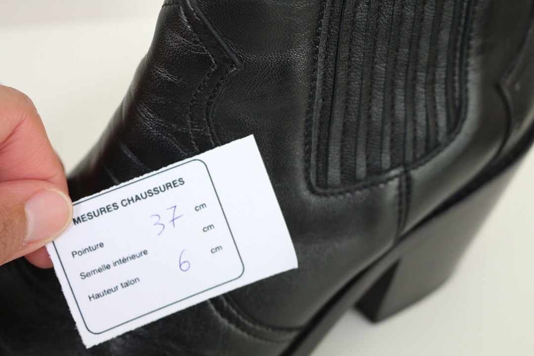 Boots Bobbies noir cuir taille 37 vintage chic boho 11