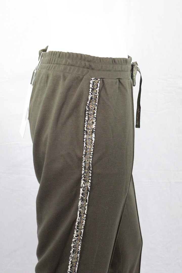 Pantalon de survêtement K Design kaki bandes pailletées L 5