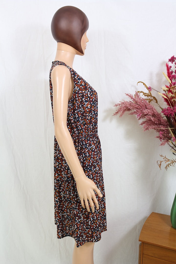 Robe T Essentials femme courte sans manches fleurs multicolore Xl 6