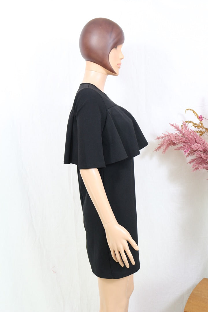 Robe courte Mango noire à volants taille S élégante chic 3