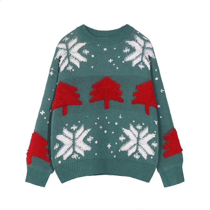 Pull de Noël jacquard sapins et flocons – photo 4 – Frippin'Dealz