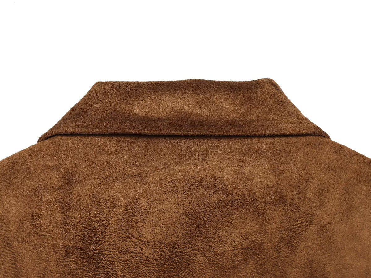 Veste courte effet daim marron femme – photo 13 – Frippin'Dealz