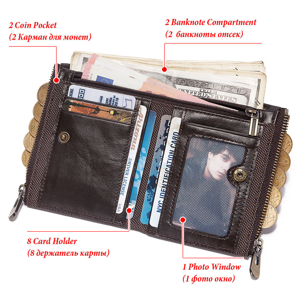 Portefeuille homme cuir de vachette RFID – photo 3 – Frippin'Dealz