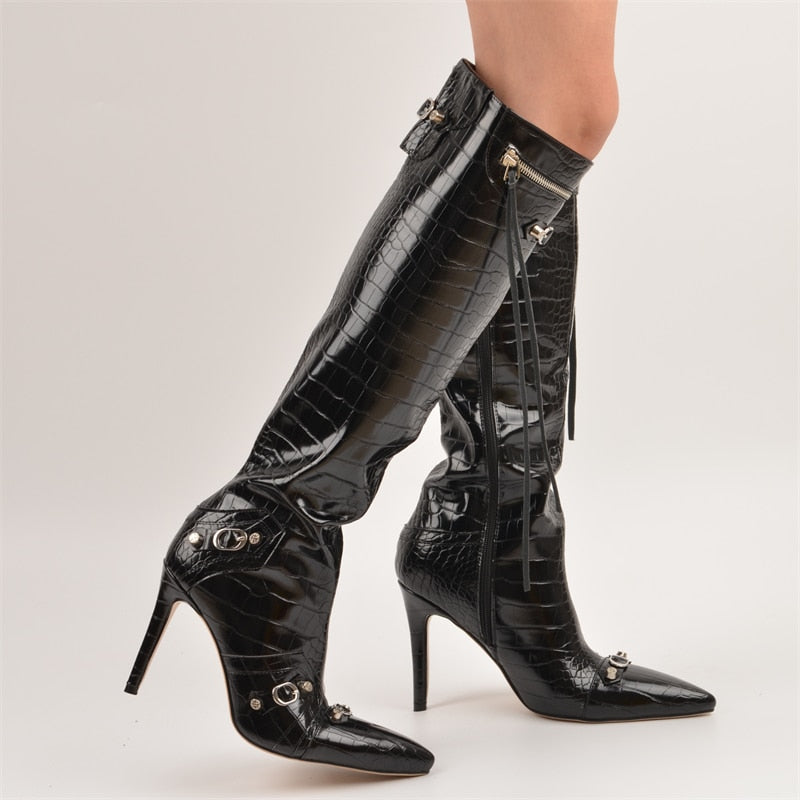 Bottes hautes punk talon aiguille femme – photo 14 – Frippin'Dealz