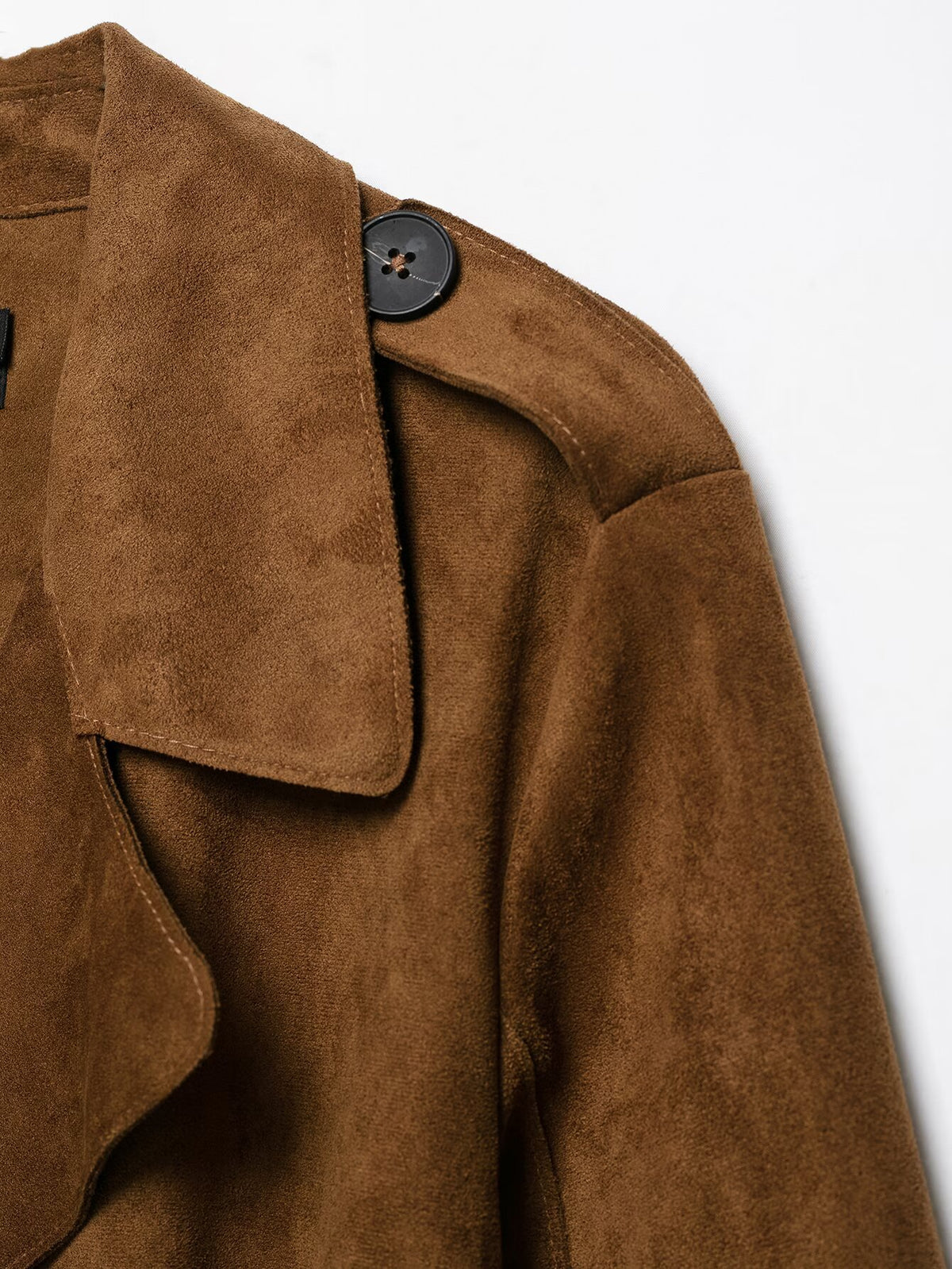 Trench effet daim marron à ceinture femme – photo 12 – Frippin'Dealz