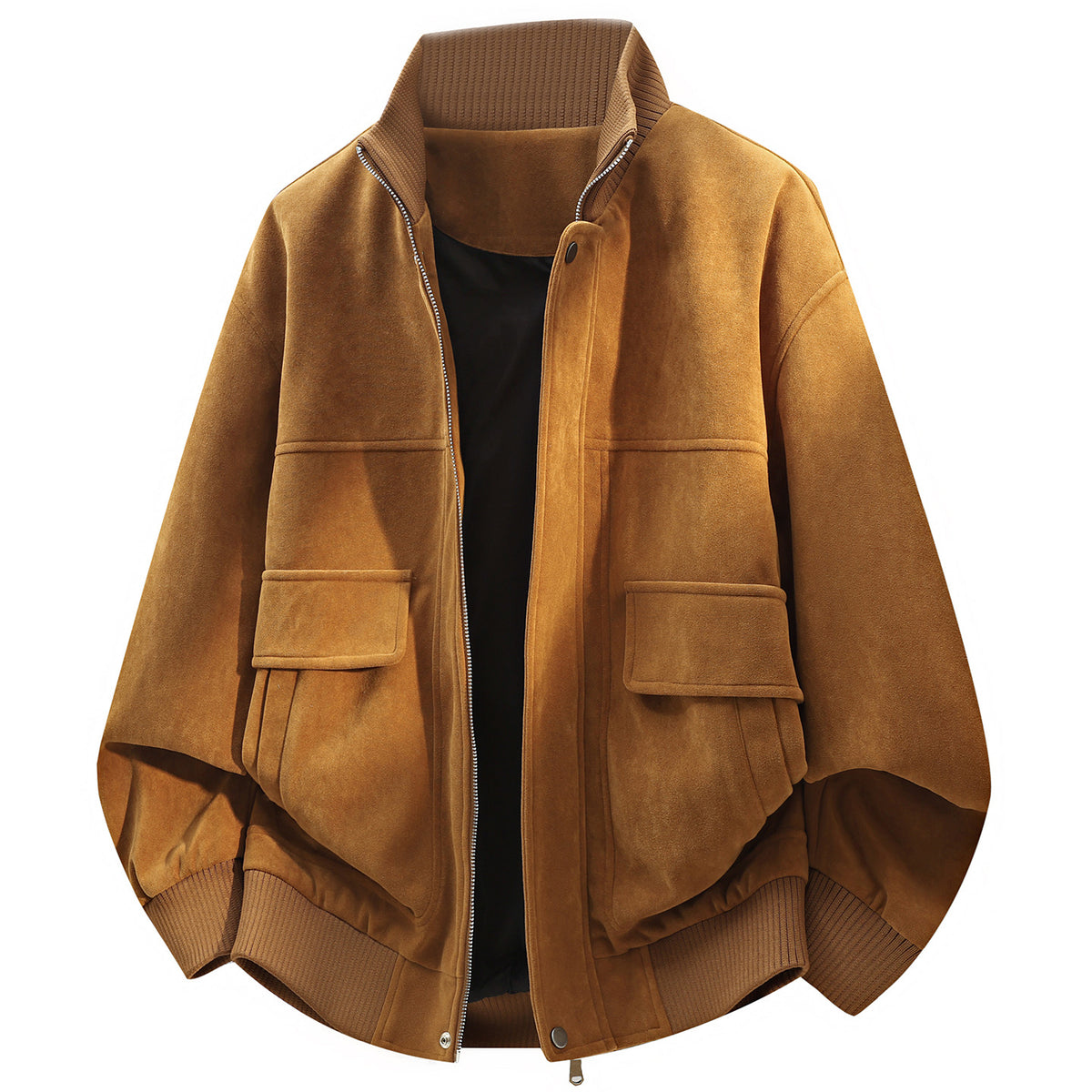 Veste de travail vintage en tissu duveteux pour homme, col montant, coupe ample 4