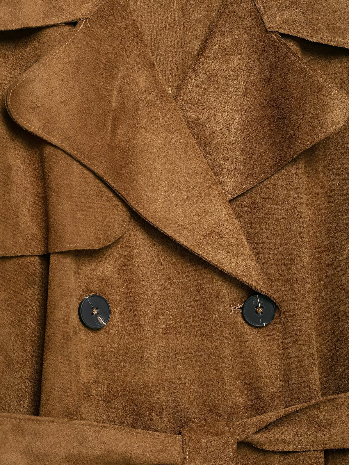 Trench effet daim marron à ceinture femme – photo 10 – Frippin'Dealz