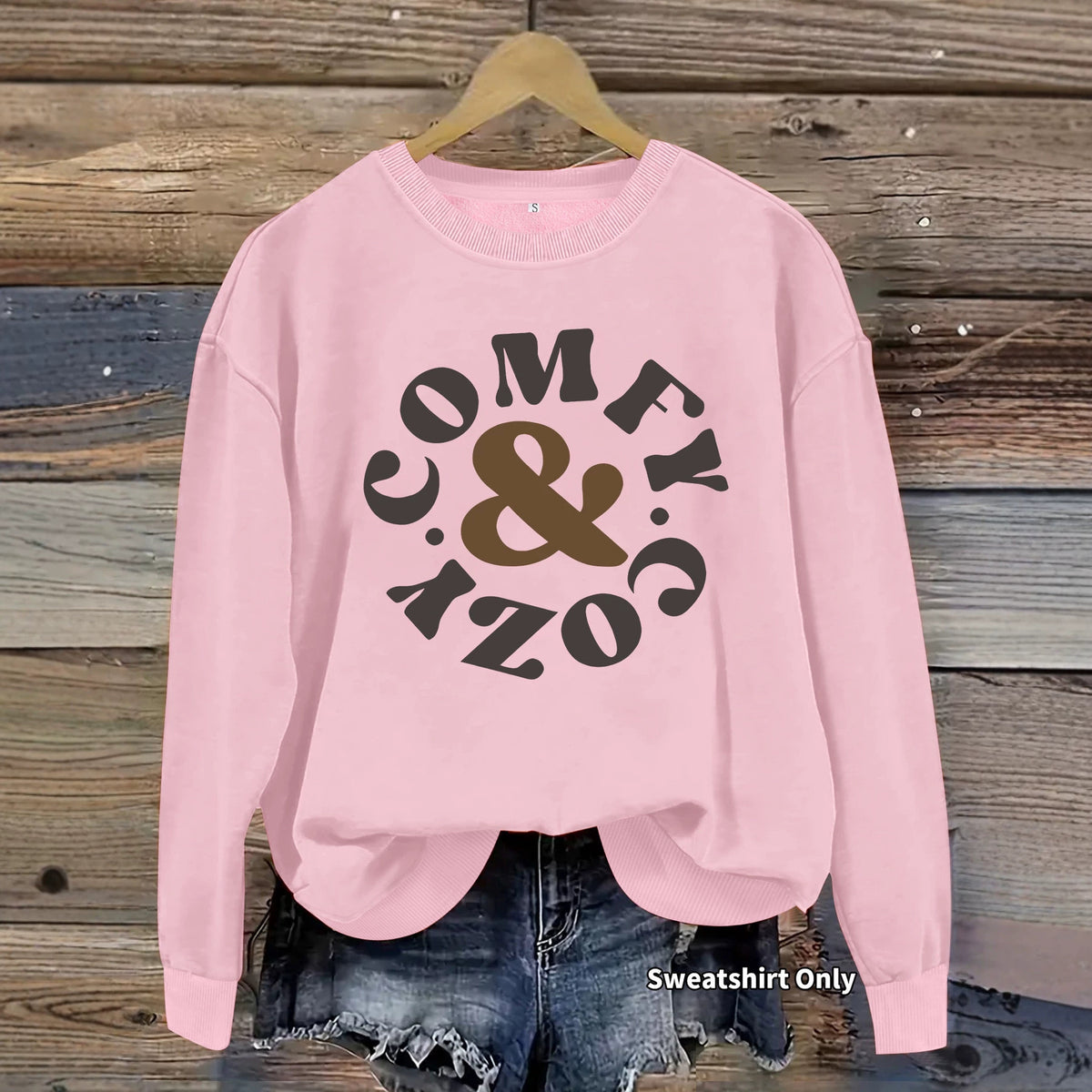 Sweat-shirt épais et ample à col rond, imprimé, manches lanternes, style chic décontracté, pour femme, 7 coloris 3