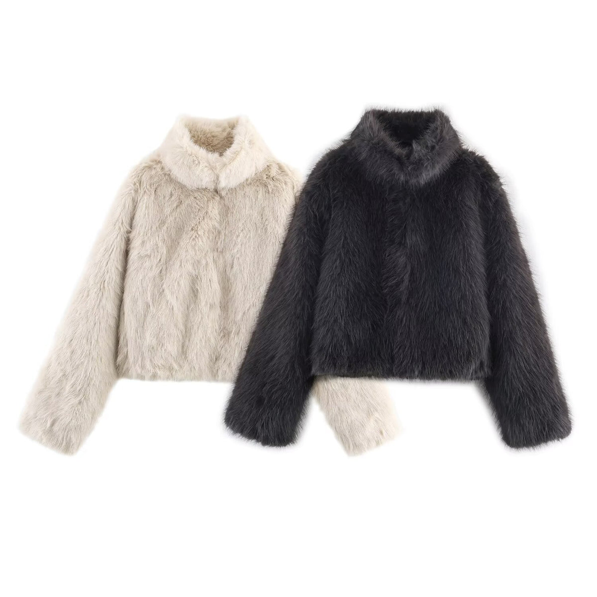 Manteau court en fausse fourrure – photo 1 – Frippin'Dealz