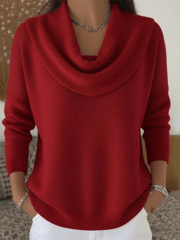 Pull maille côtelée col bénitier coupe ample manches longues femme – photo 10 – Frippin'Dealz
