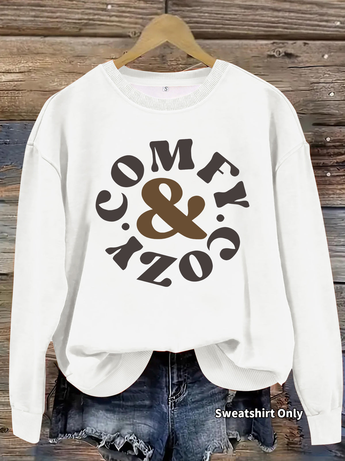 Sweat-shirt épais et ample à col rond, imprimé, manches lanternes, style chic décontracté, pour femme, 7 coloris 7