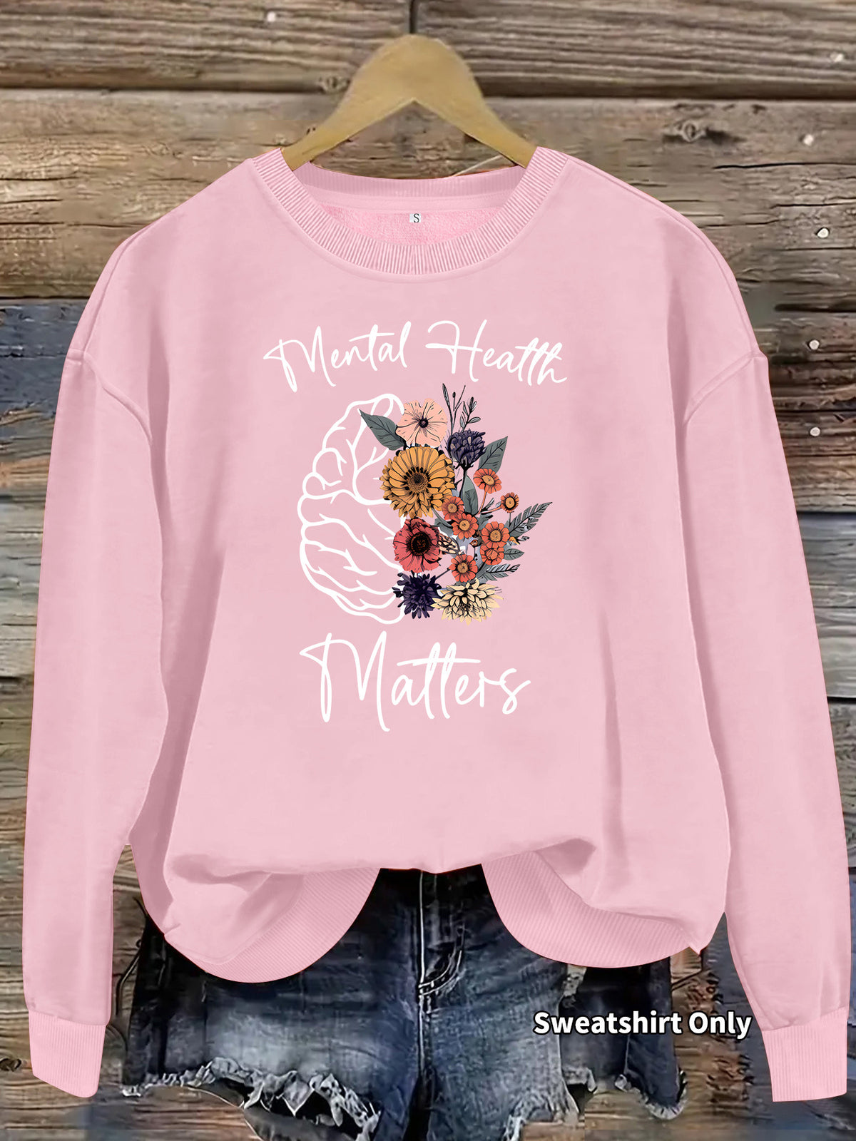 Sweat ample à col rond, manches lanternes et impression thermocollée, usage quotidien, pour femme, 7 coloris 8