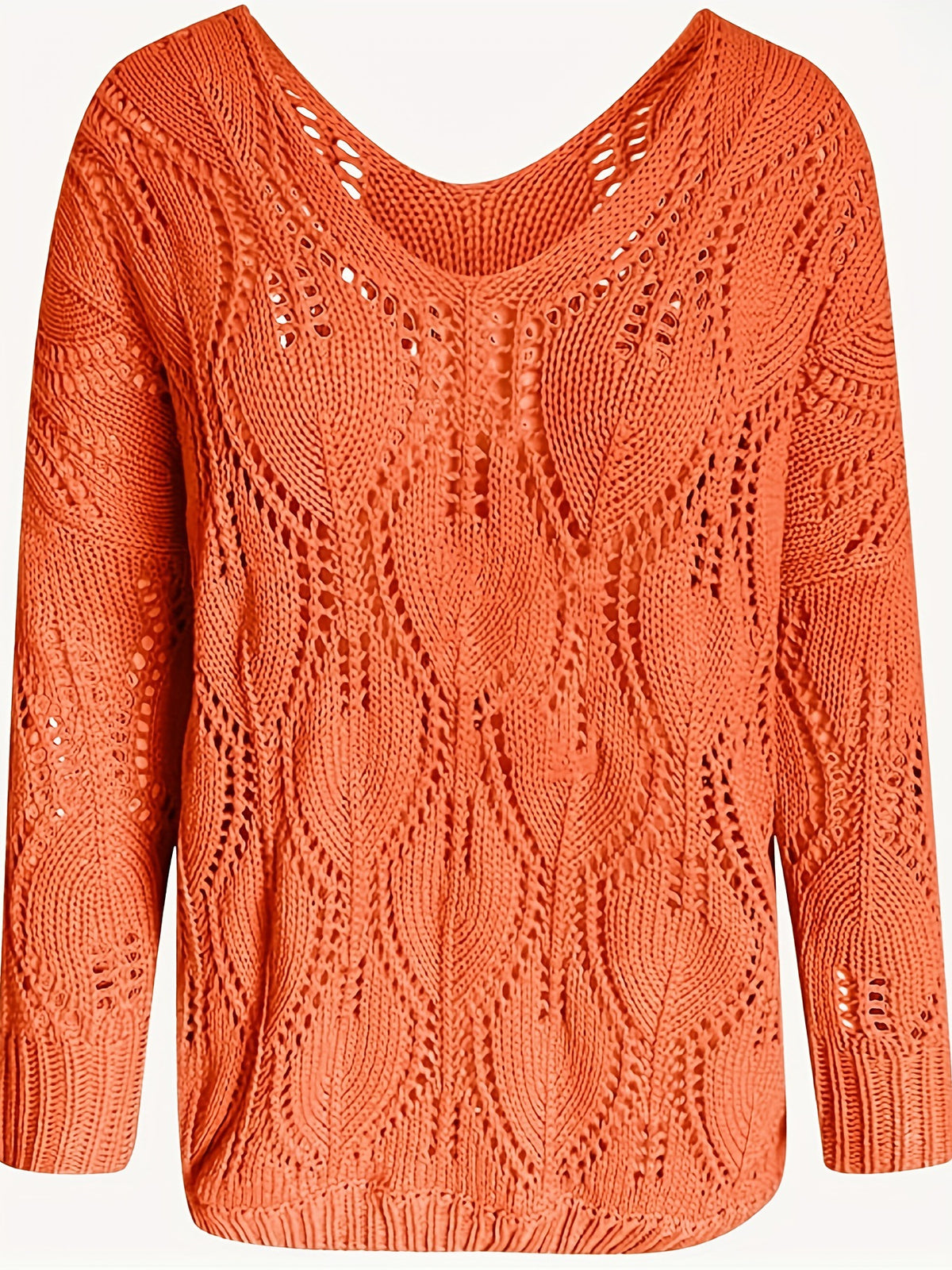 Haut en maille découpe feuille orange femme – photo 11 – Frippin'Dealz