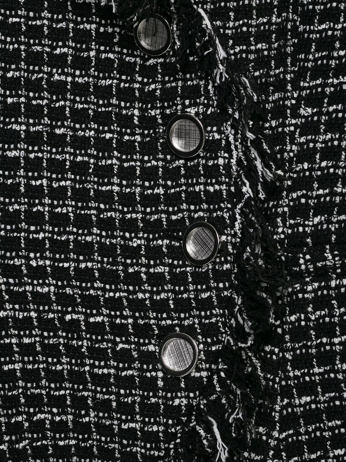 Blazer col montant bords effilochés boutons femme noir – photo 13 – Frippin'Dealz