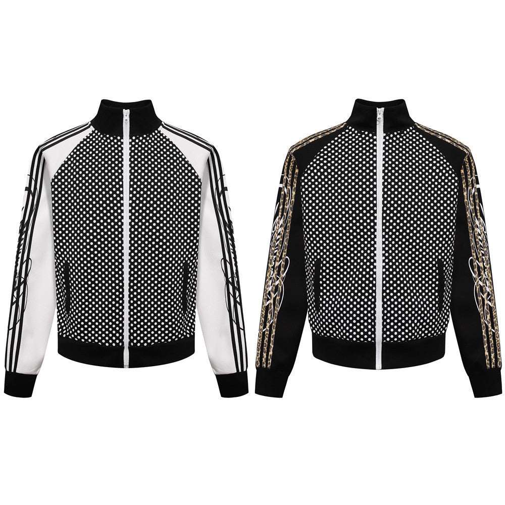 Veste zippée col montant pois bandes latérales doublure polaire homme – photo 8 – Frippin'Dealz