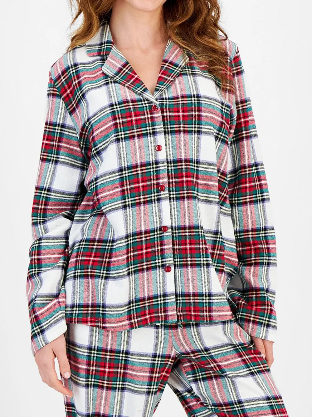 Ensemble de détente à carreaux, haut boutonné à col et pantalon assorti, deux pièces, pour femme, 3 coloris 7