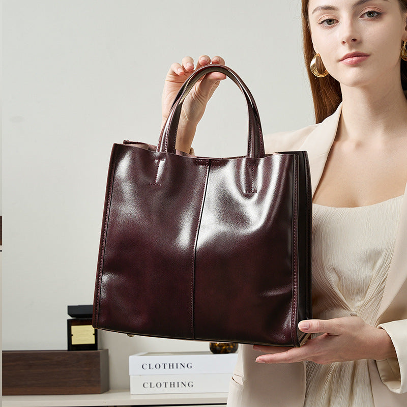 Sac cabas cuir de vachette tanné végétal – photo 2 – Frippin'Dealz