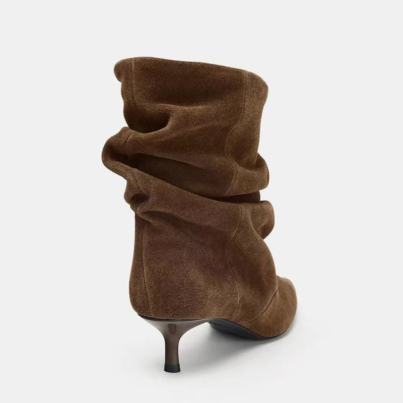 Bottes mi-mollet plissées bout pointu – photo 4 – Frippin'Dealz