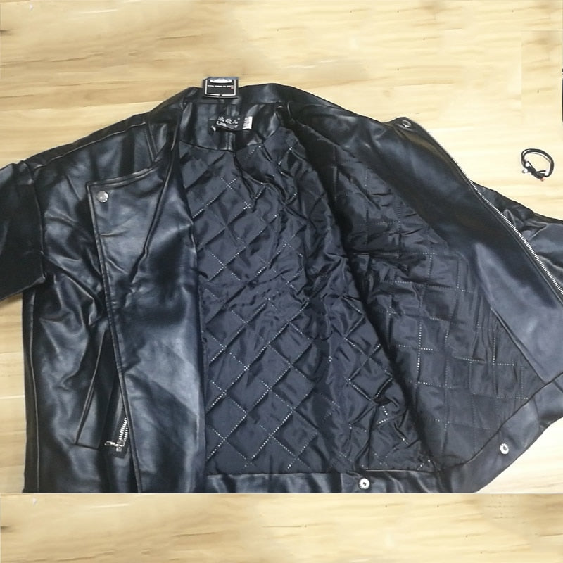 Veste simili cuir noir oversize style perfecto – photo 7 – Frippin'Dealz