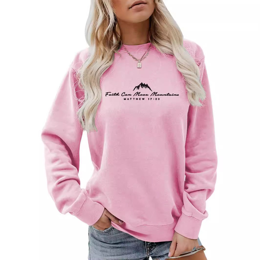 Sweat à col rond imprimé « Faith Can Move Mountains » 4
