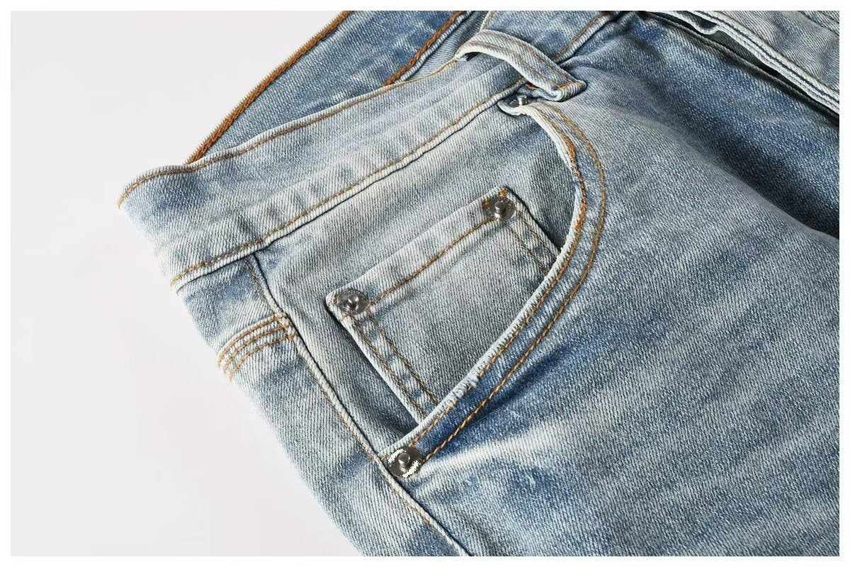 Jean slim stretch décontracté pour homme, style urbain 12