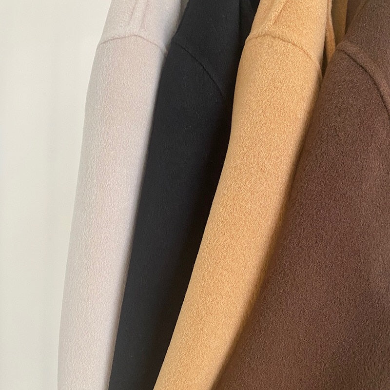 Manteau long laine cachemire col à revers femme – photo 13 – Frippin'Dealz