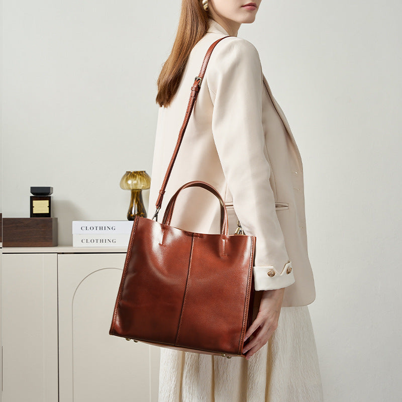 Sac cabas cuir de vachette tanné végétal – photo 3 – Frippin'Dealz