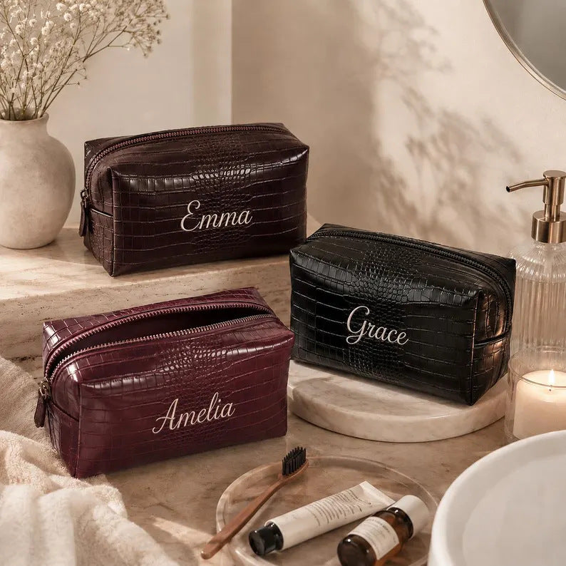Trousse de maquillage effet croco – photo 2 – Frippin'Dealz