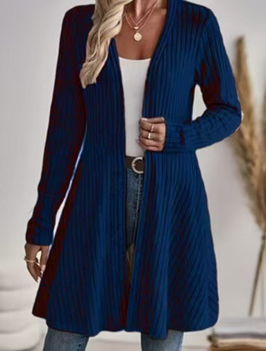 Long gilet maille côtelée sans col femme – photo 21 – Frippin'Dealz