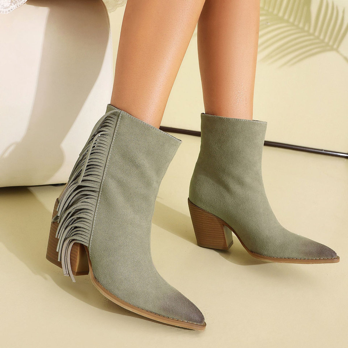 Bottines western à franges et bout pointu – photo 3 – Frippin'Dealz
