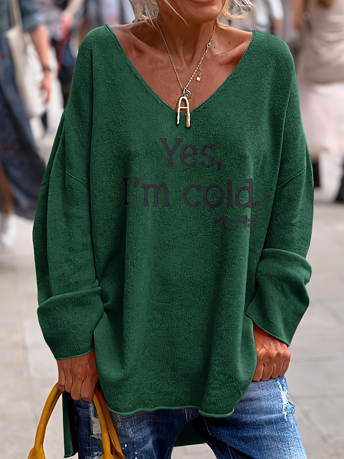 Pull en maille unie à col V et manches longues, 4 coloris 6