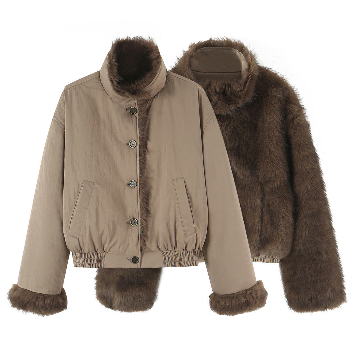 Veste fausse fourrure double face femme – photo 4 – Frippin'Dealz