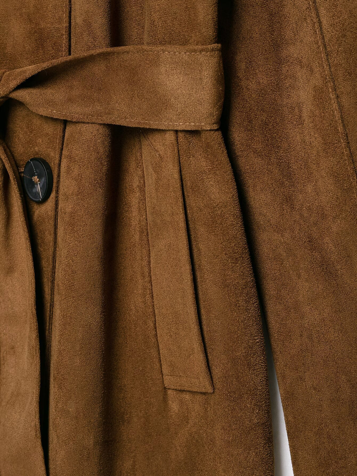 Trench effet daim marron à ceinture femme – photo 11 – Frippin'Dealz