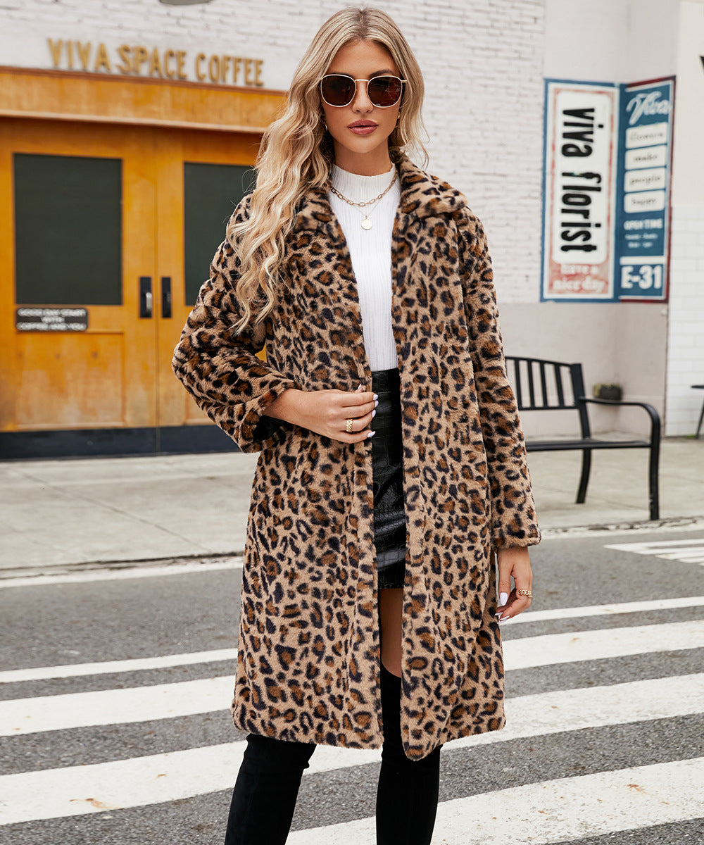 Manteau long fausse fourrure léopard – photo 3 – Frippin'Dealz