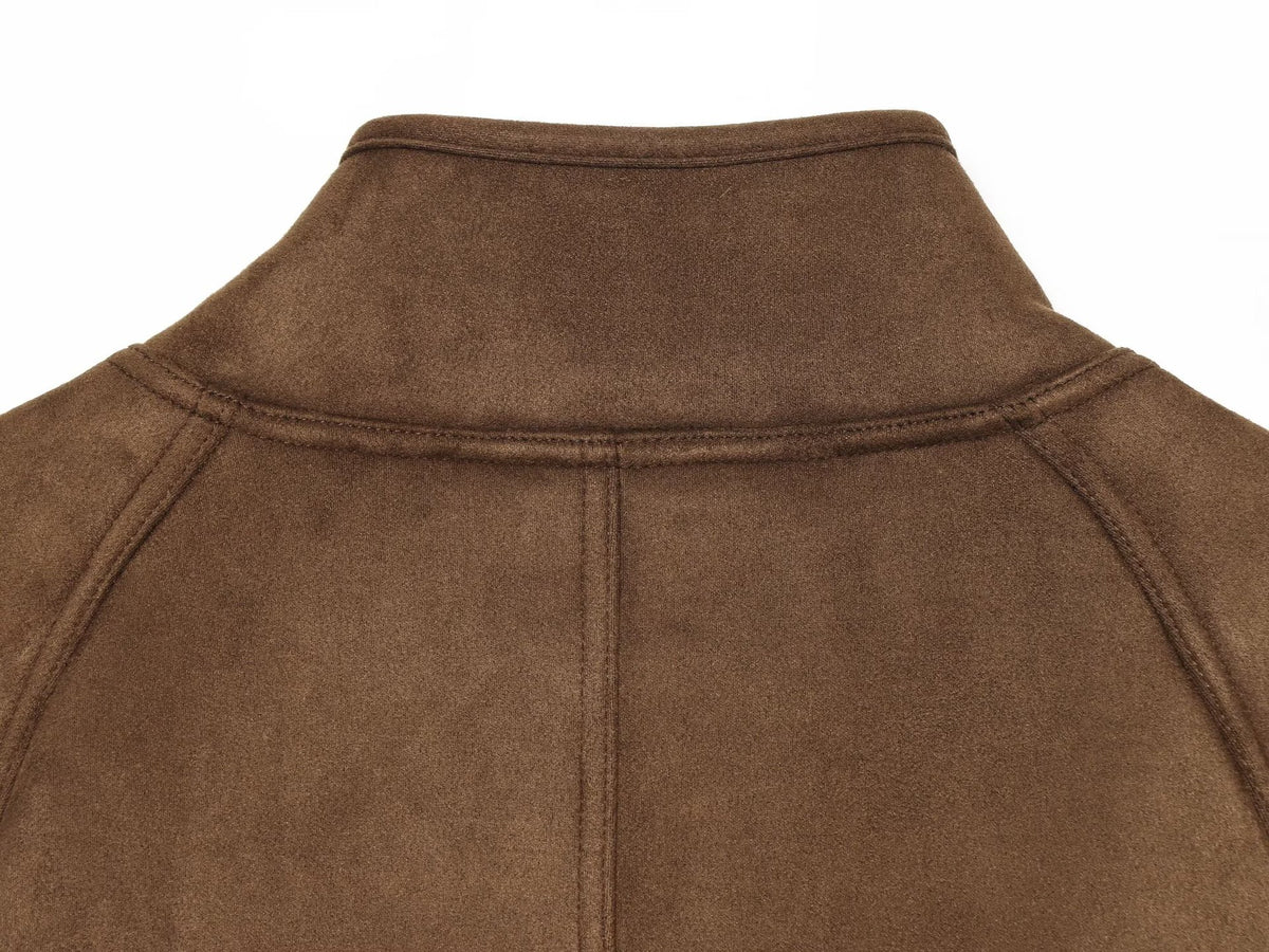 Veste courte col montant effet fourrure patchwork femme marron – photo 14 – Frippin'Dealz