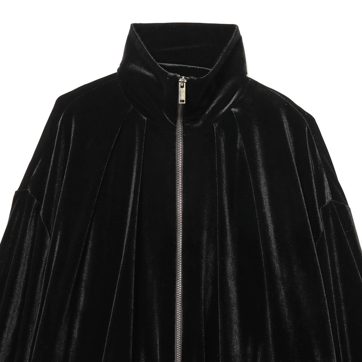 Veste courte zippée à col rond, unie, tissu tissé, manches longues, pour femme, noir 3