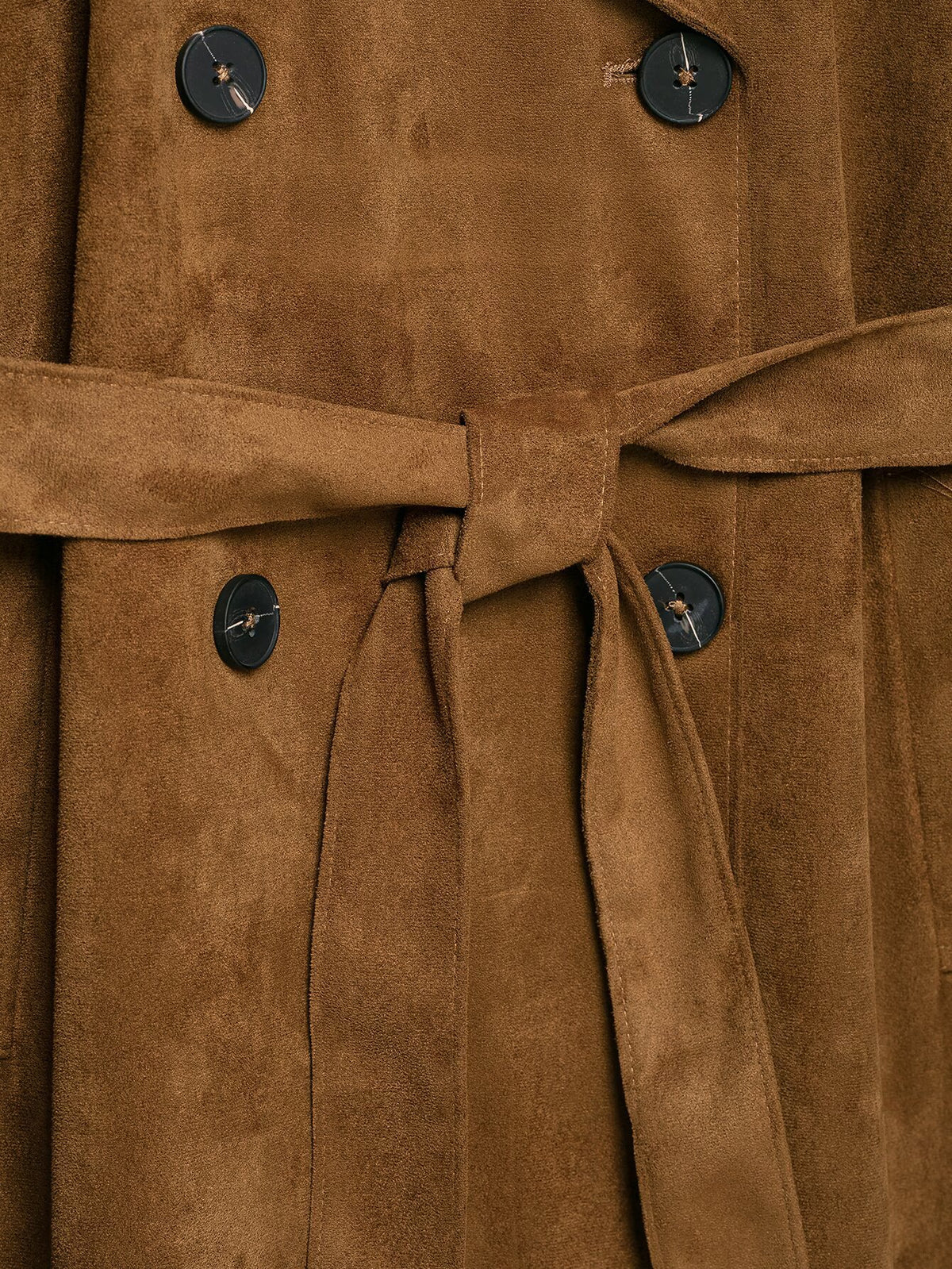 Trench effet daim marron à ceinture femme – photo 9 – Frippin'Dealz