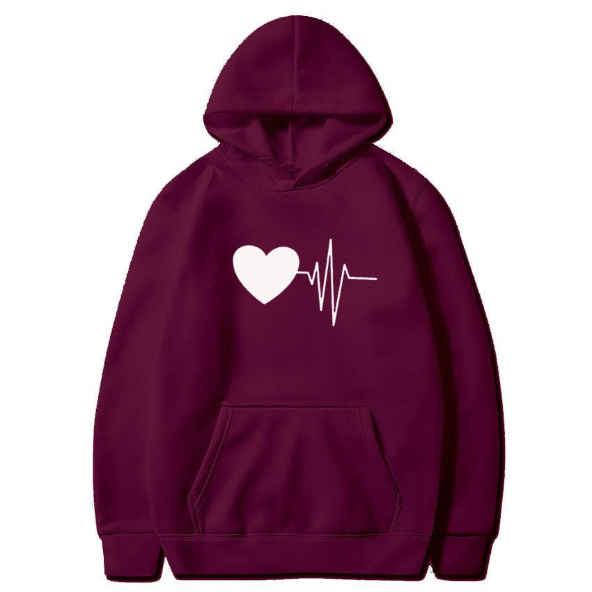 Sweat à capuche Love pour couple, design tendance décontracté 16